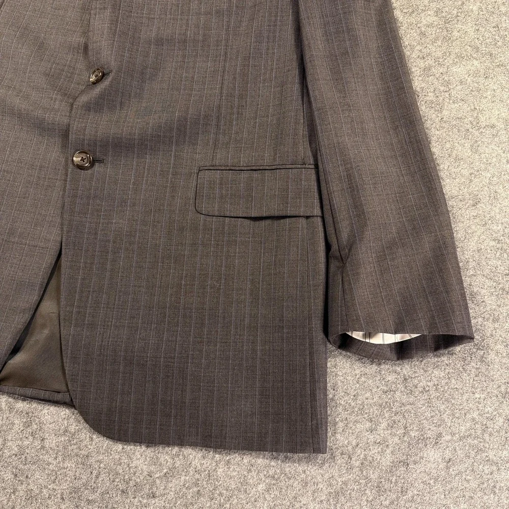 Hickey Freeman Blazer Mens 42 L Gray Pinstripe Tasmanian Super 150‎ Loro Piana